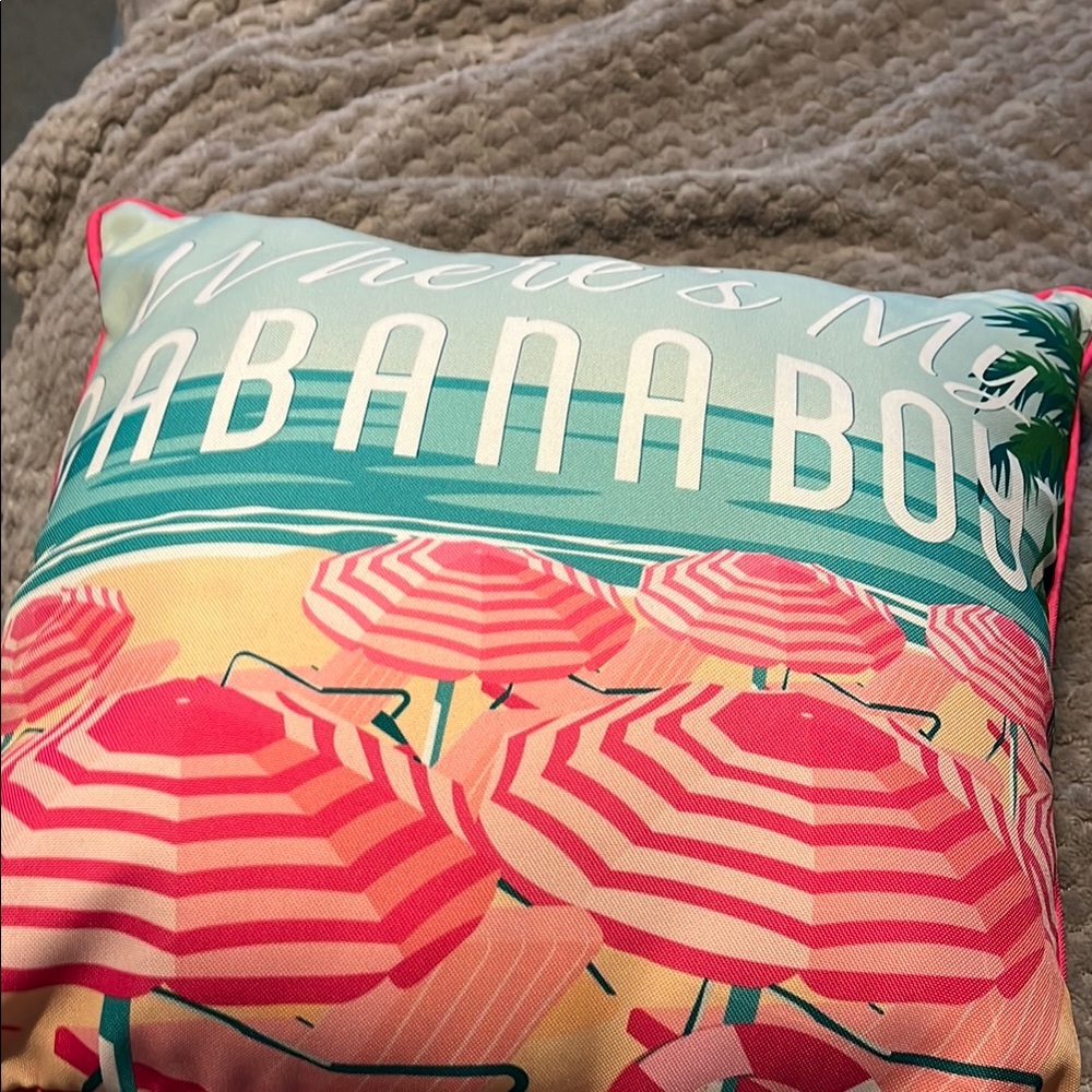 Colorful Beach Themed Pillow